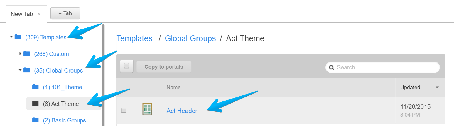 How to access Act Header in Act Theme for HubSpot