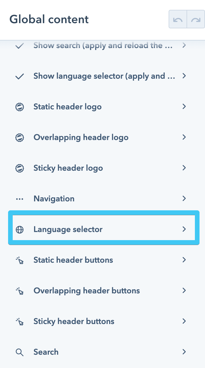 Act3 - Header 5 - Language selector module
