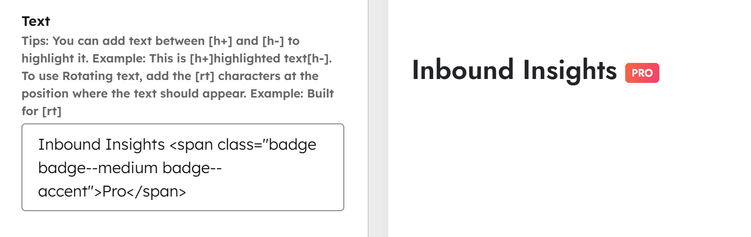 Act3 Badge Heading Code Example