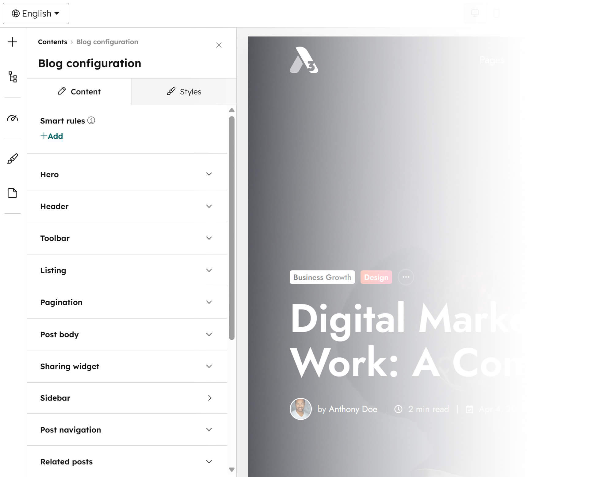 Act3 Blog Configuration Module Preview