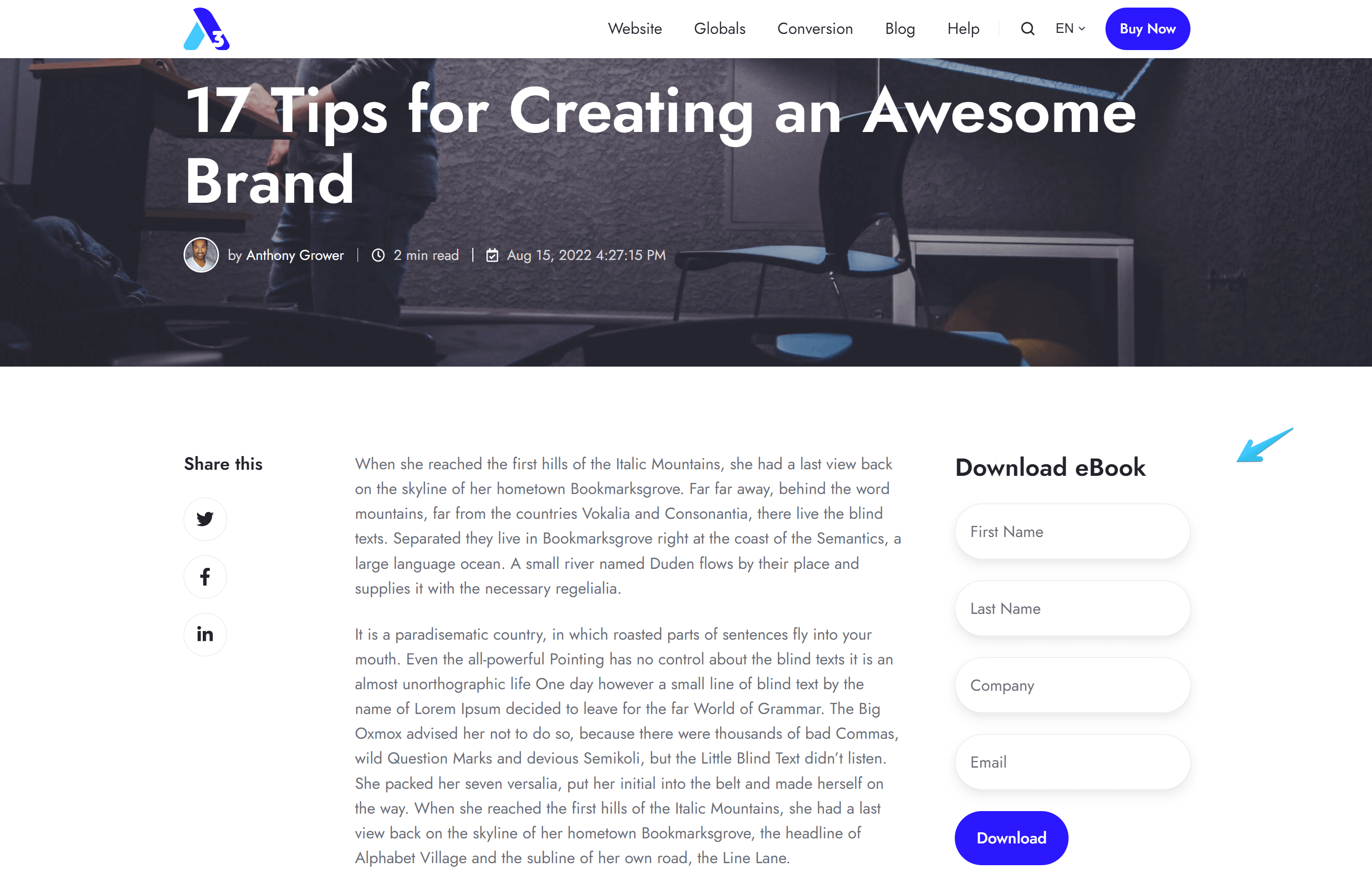 Act3 Blog Global Sidebar Example
