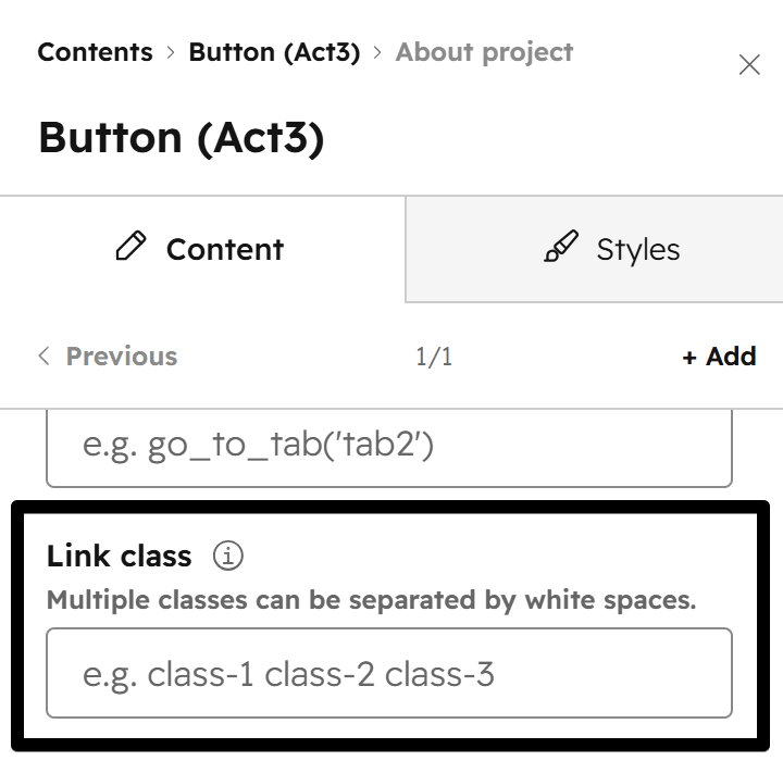Act3 Button Link Class