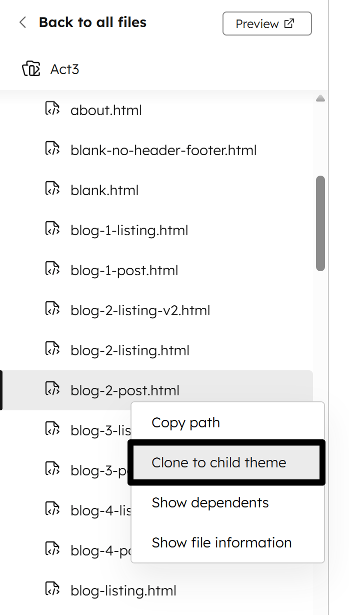 Act3 Clone Blog Post 2 Template To Child Theme