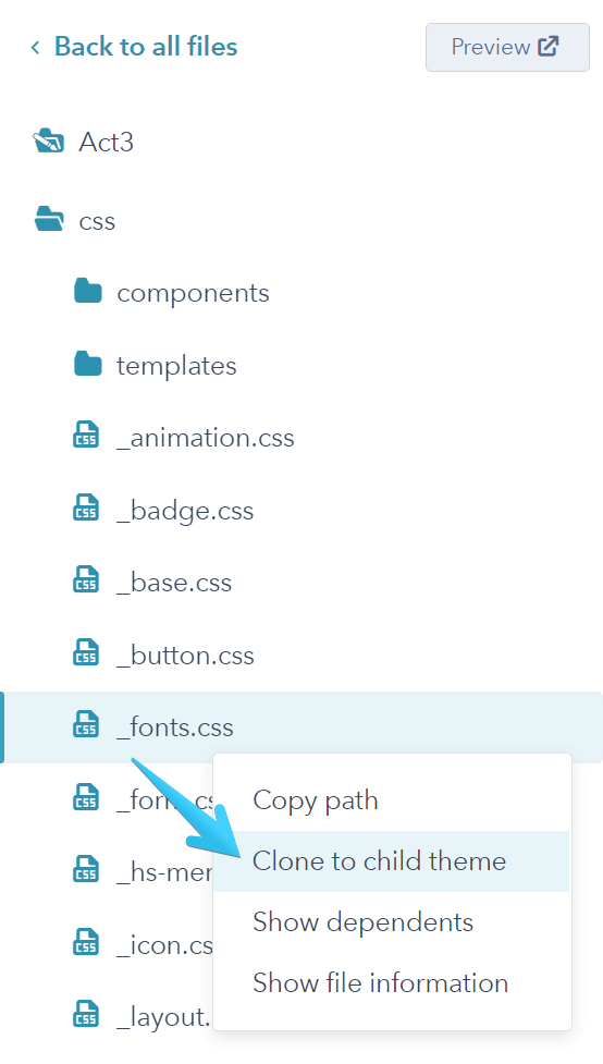 Act3 Font File Clone To Child Theme