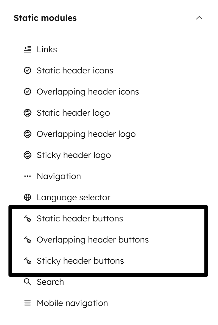 Act3 Header 4 Button Modules