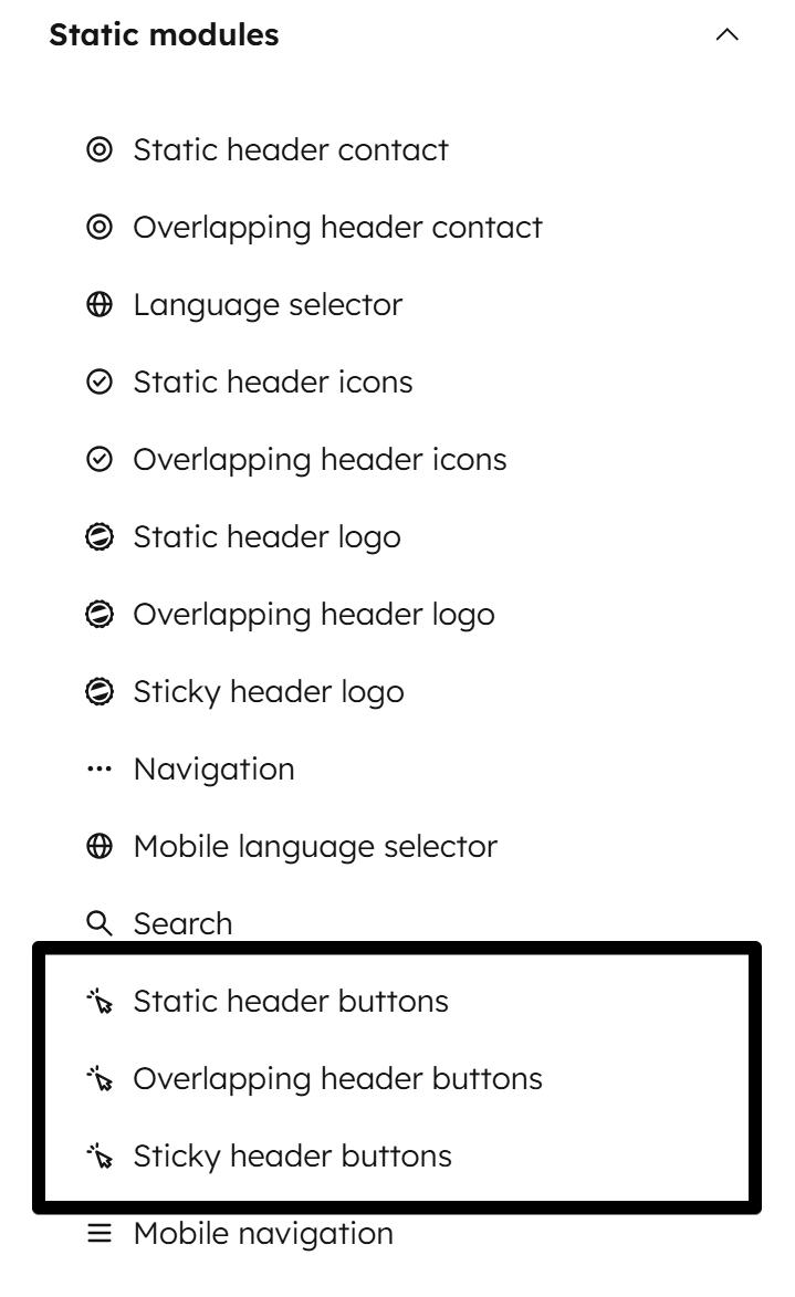 Act3 Header 6 Button Modules