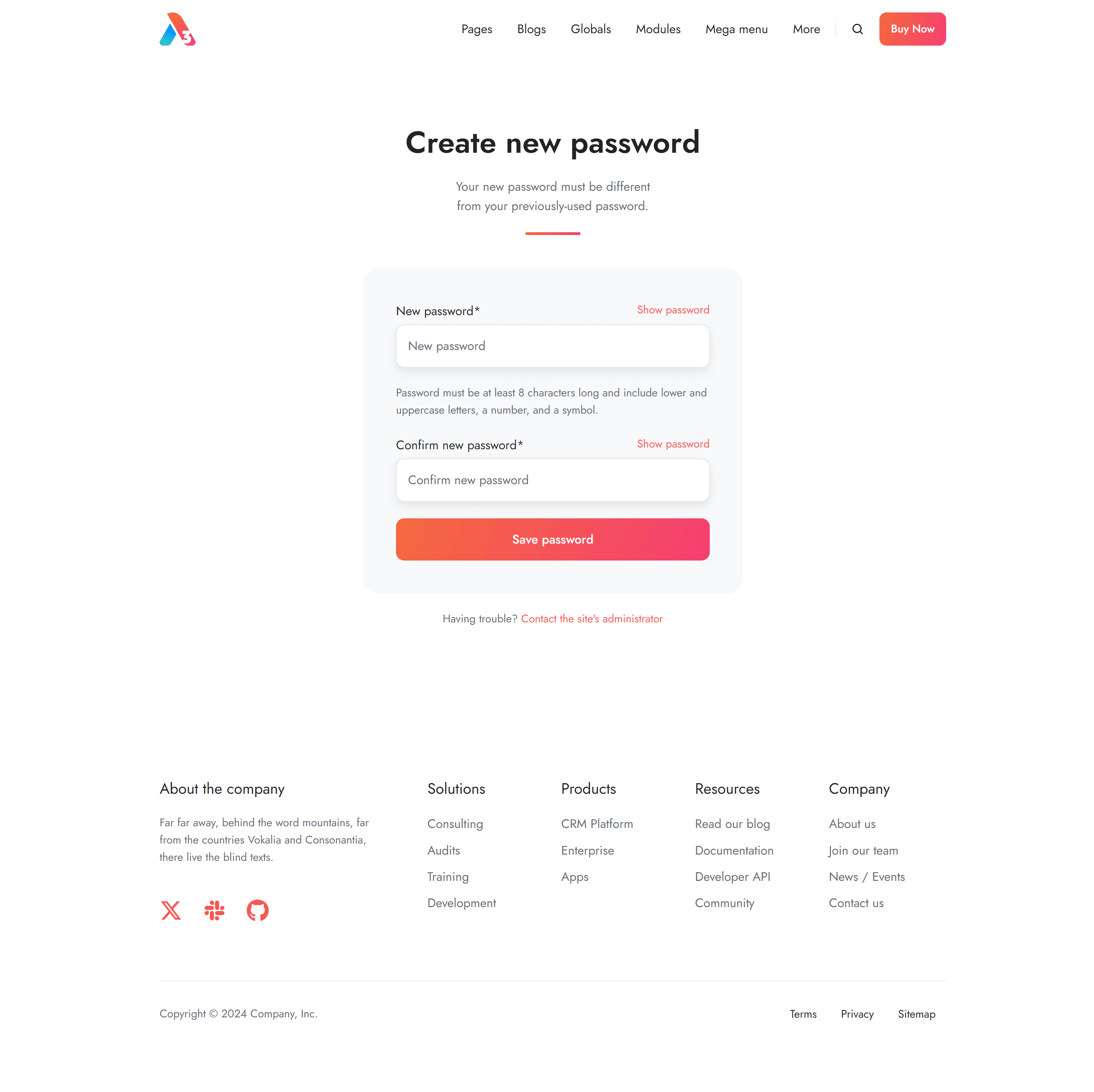 Act3 Membership Create New Password