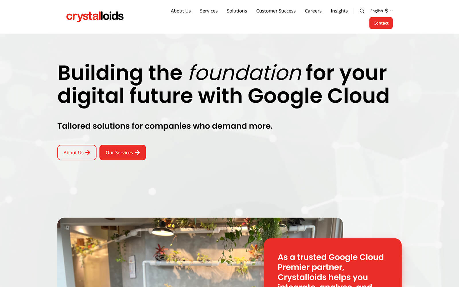 crystalloids.com website built with Act3