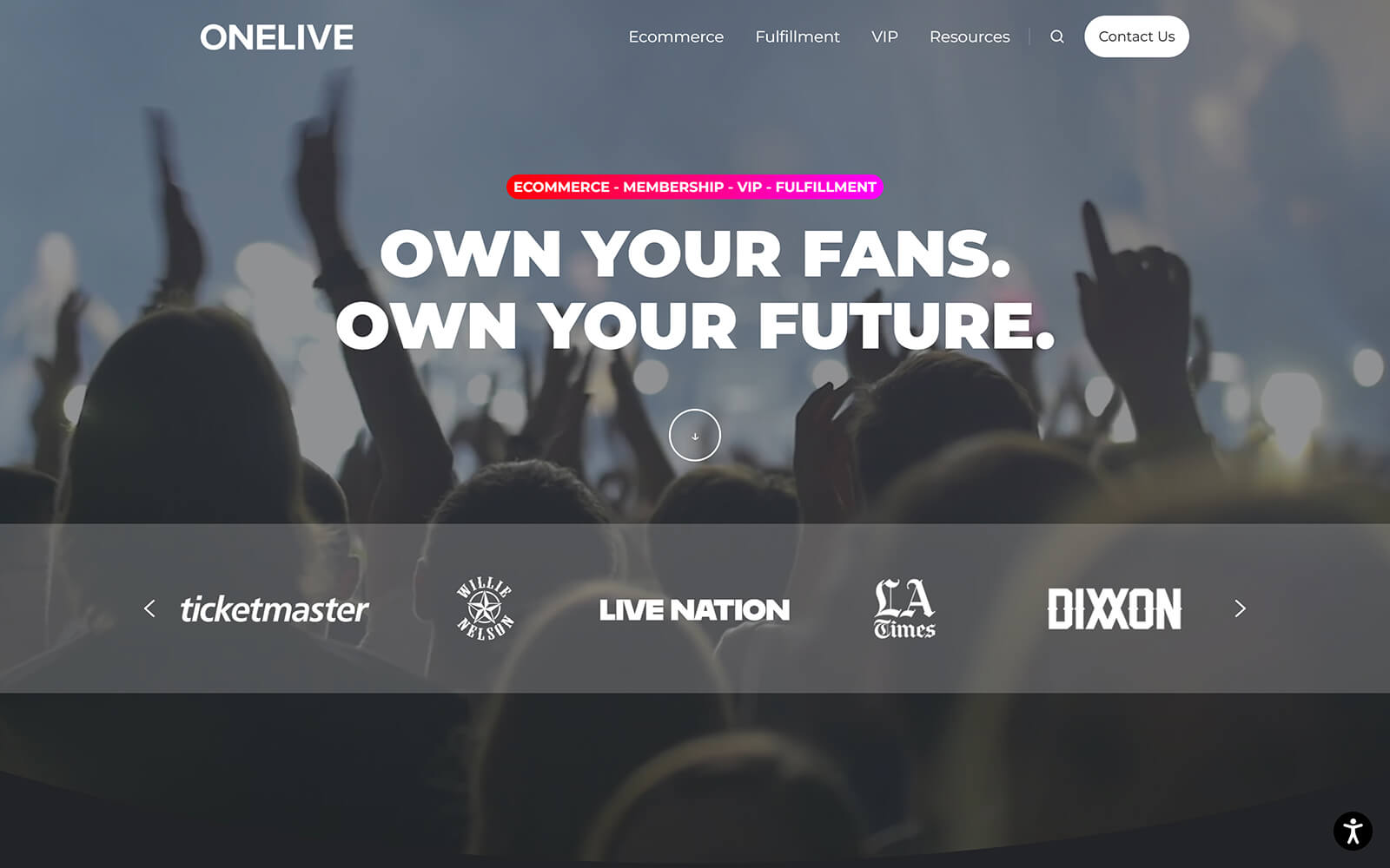 onelive.com website built with Act3