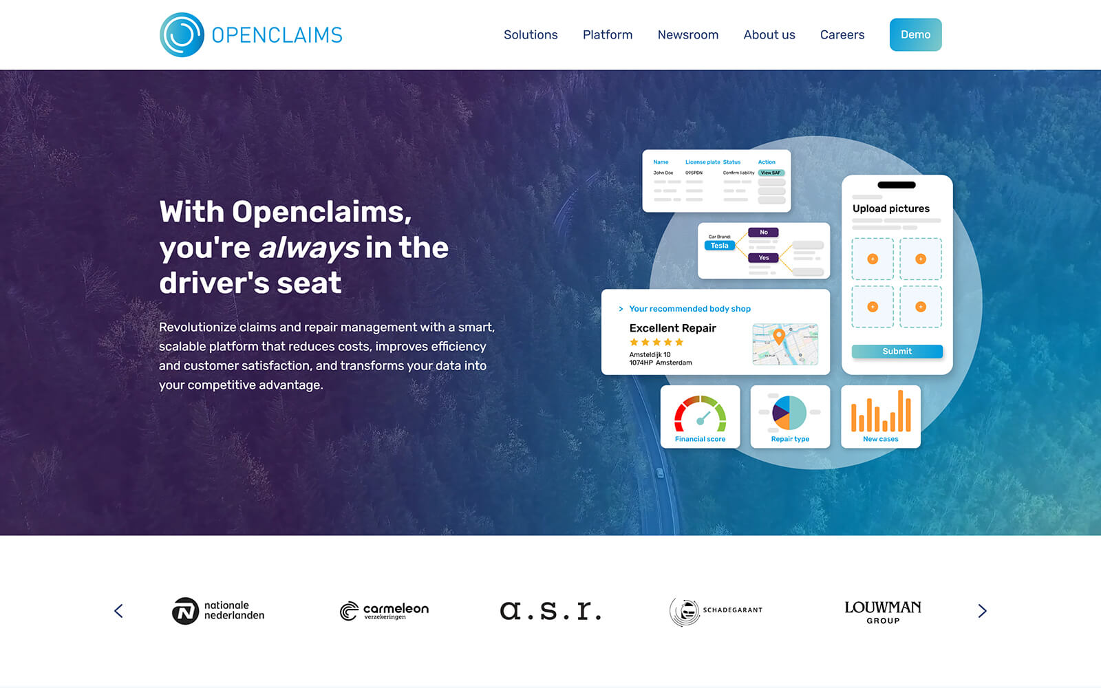 openclaims.com website built with Act3