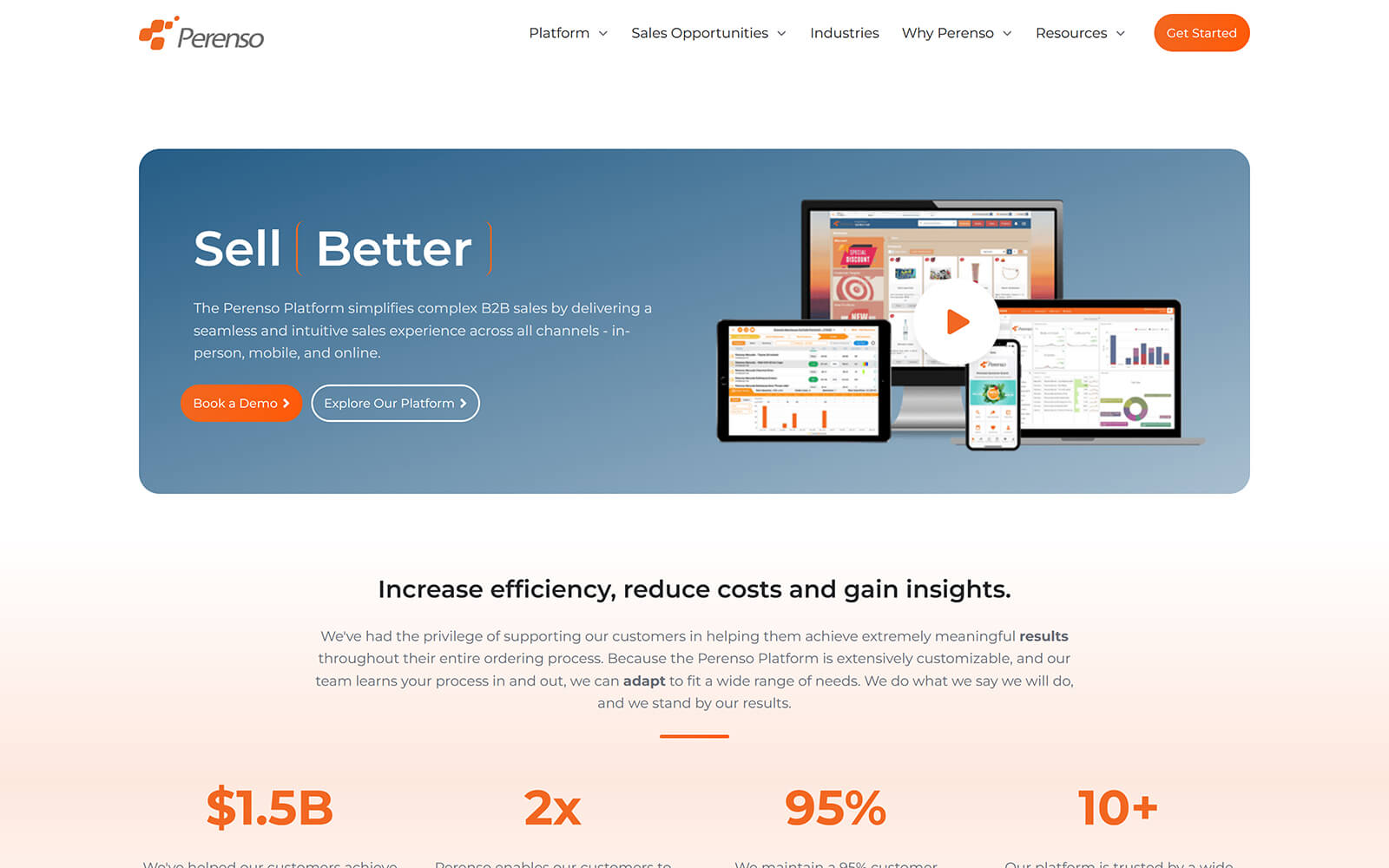 perenso.com website built with Act3