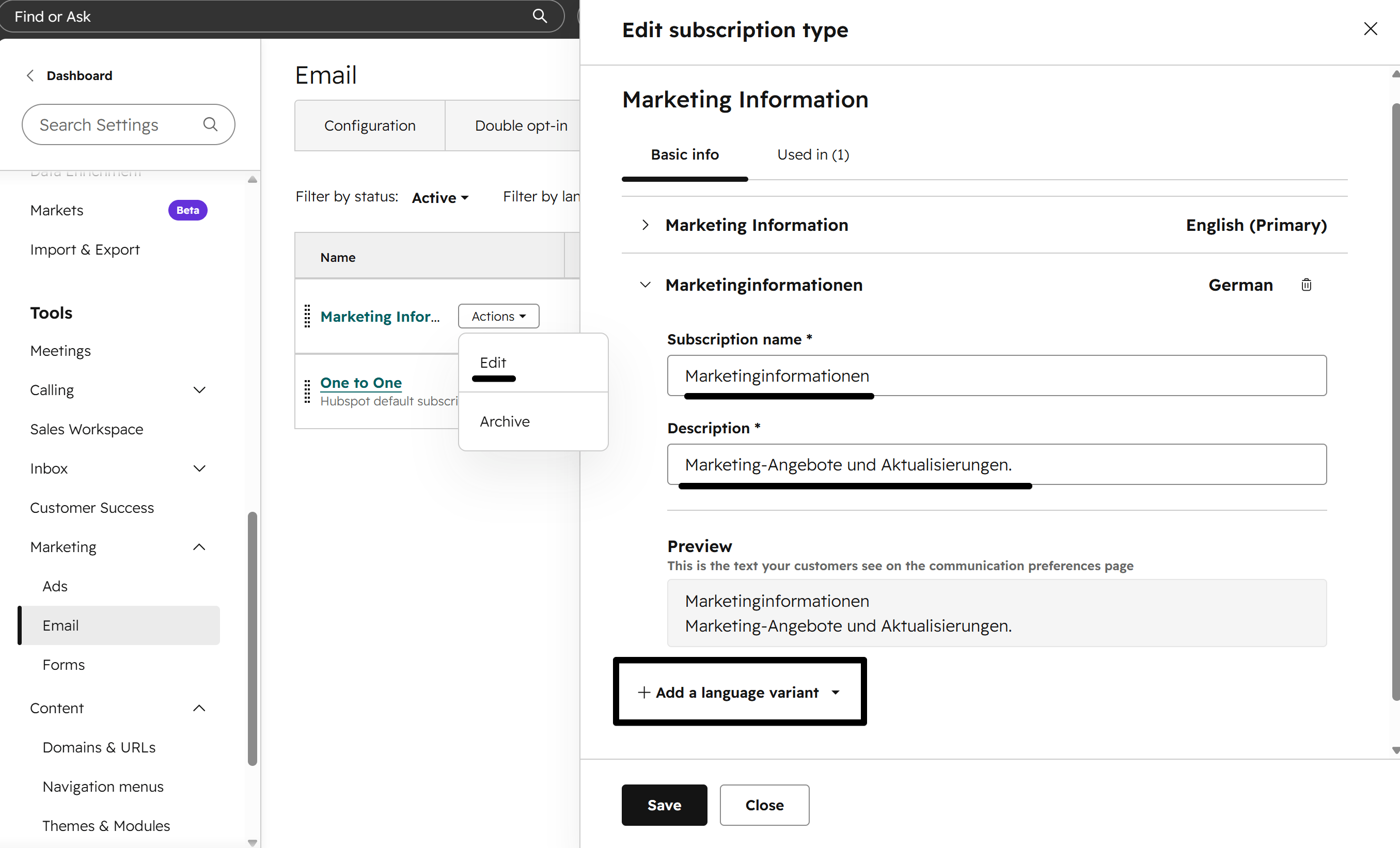 Act3 Subscription Type Language