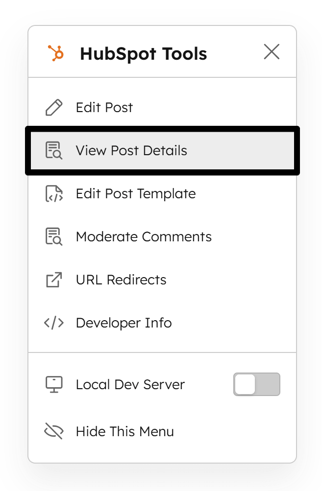 Act3 View Post Details Option