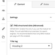 FAQ structured data