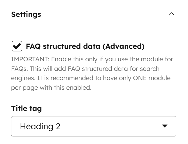 Act3 v43 Accordion module FAQs structured data