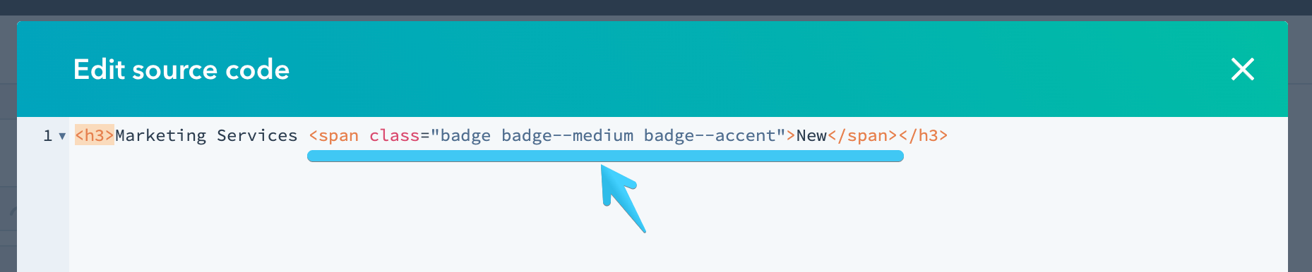 Act3 Badge on a Rich Text module source code