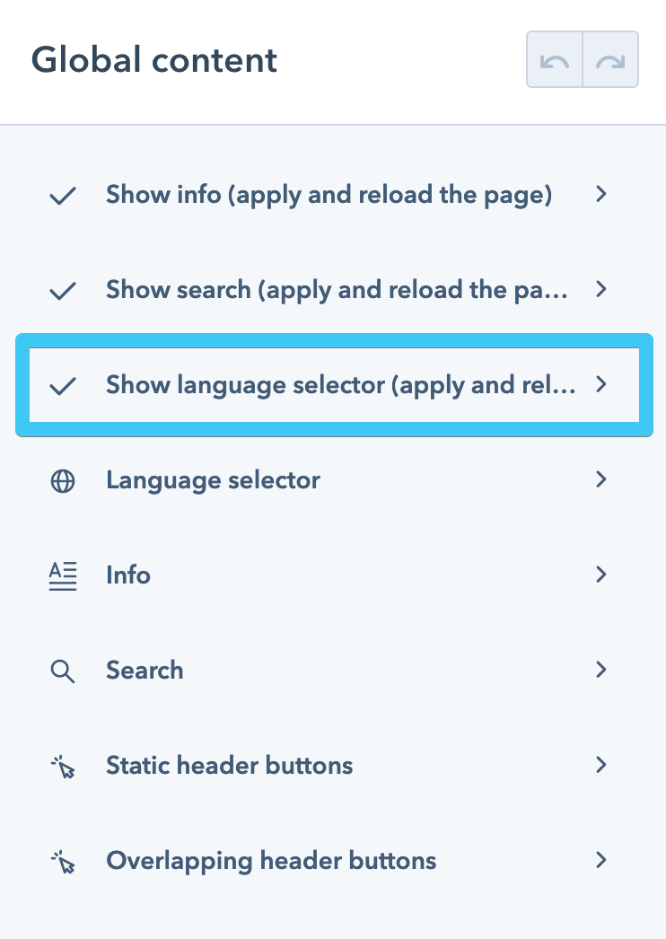 Act3 - Header 2 - Enable language selector - Step 1