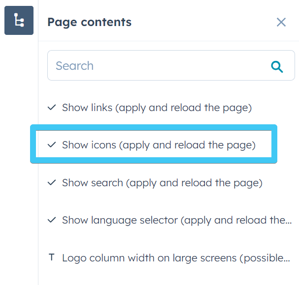 Act3 - Header 4 - Enable icons - Step 1