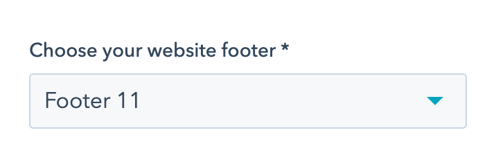 Act3 Theme Settings - Components - Footer - Choose your website footer