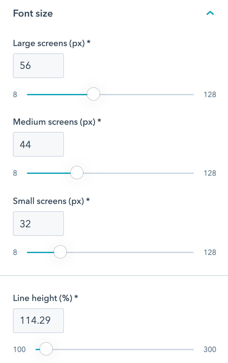 Act3 Theme Settings - Typography - Text - Font size