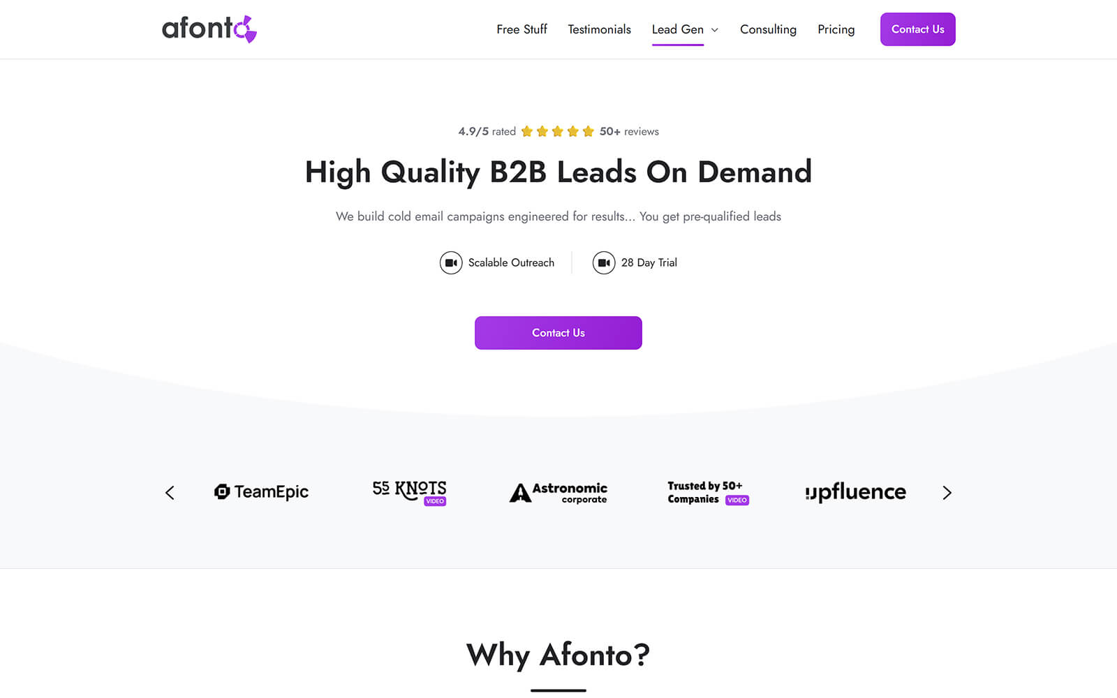 The beautiful afonto.com website created with Act3 on the HubSpot CMS