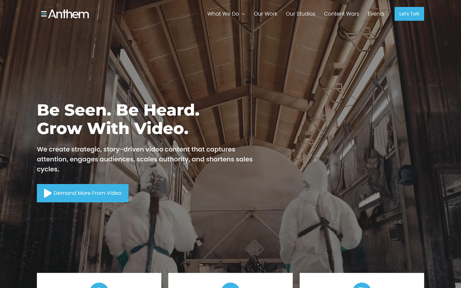 The beautiful anthemcontent.com website created with Act3 on the HubSpot CMS