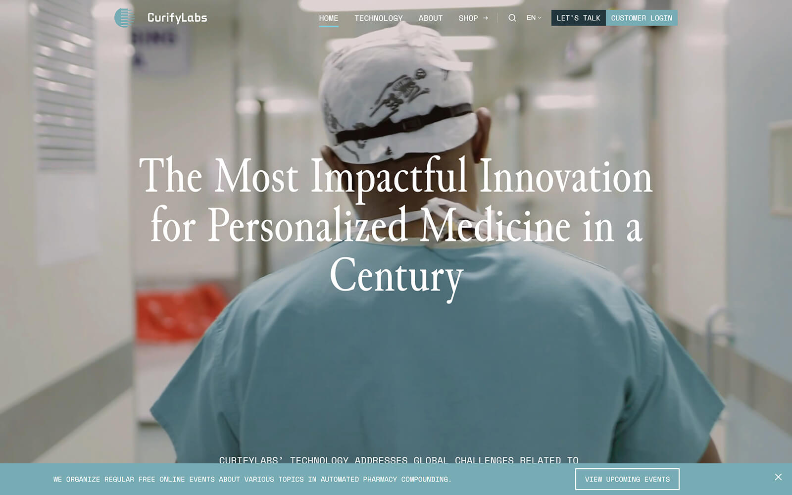 The beautiful curifylabs.com website created with Act3 on the HubSpot CMS