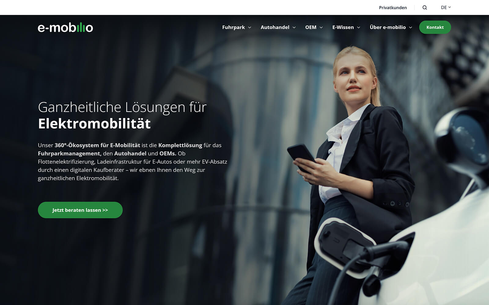 The beautiful e-mobilio.de website created with Act3 on the HubSpot CMS