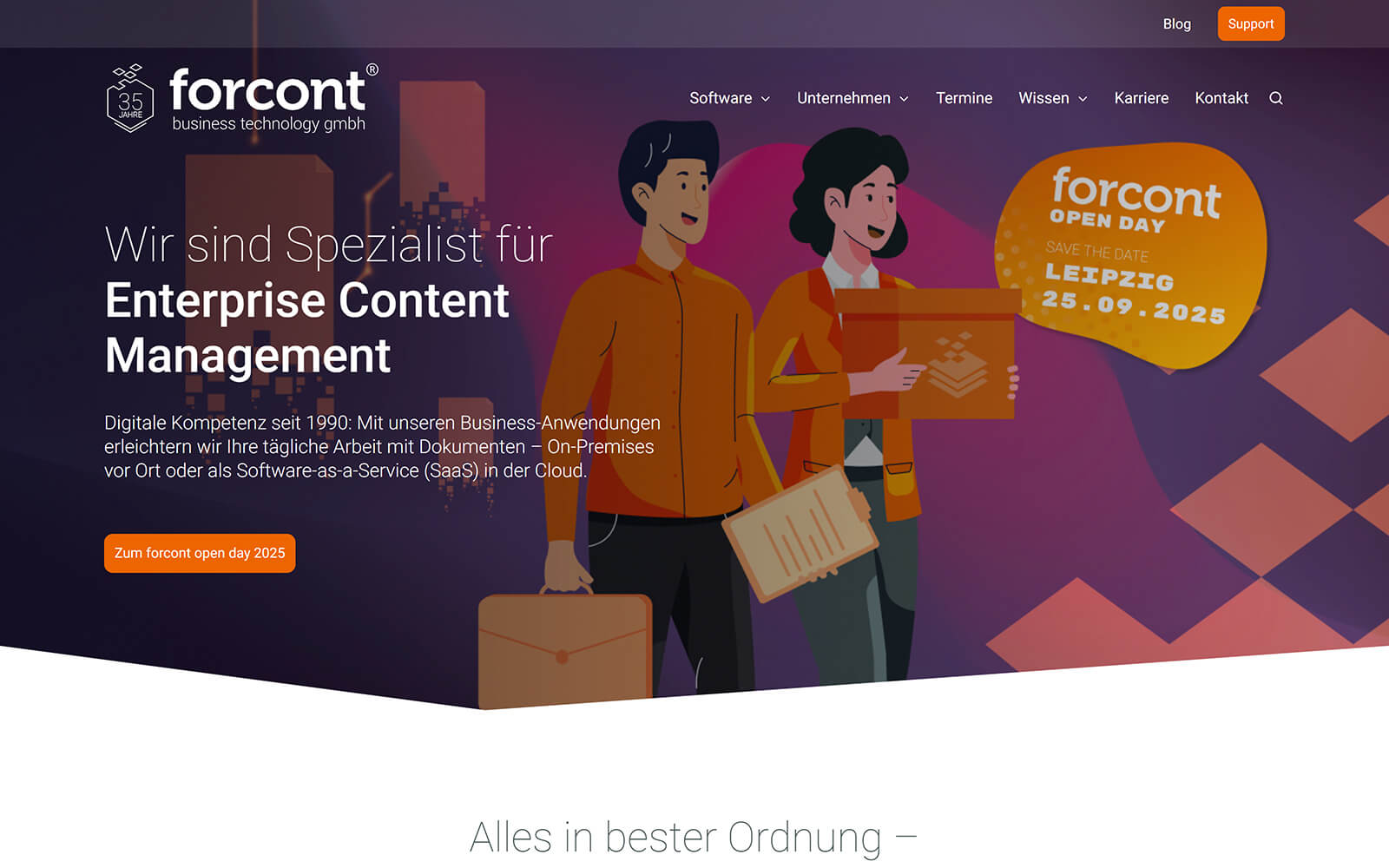 The beautiful forcont.de website created with Act3 on the HubSpot CMS