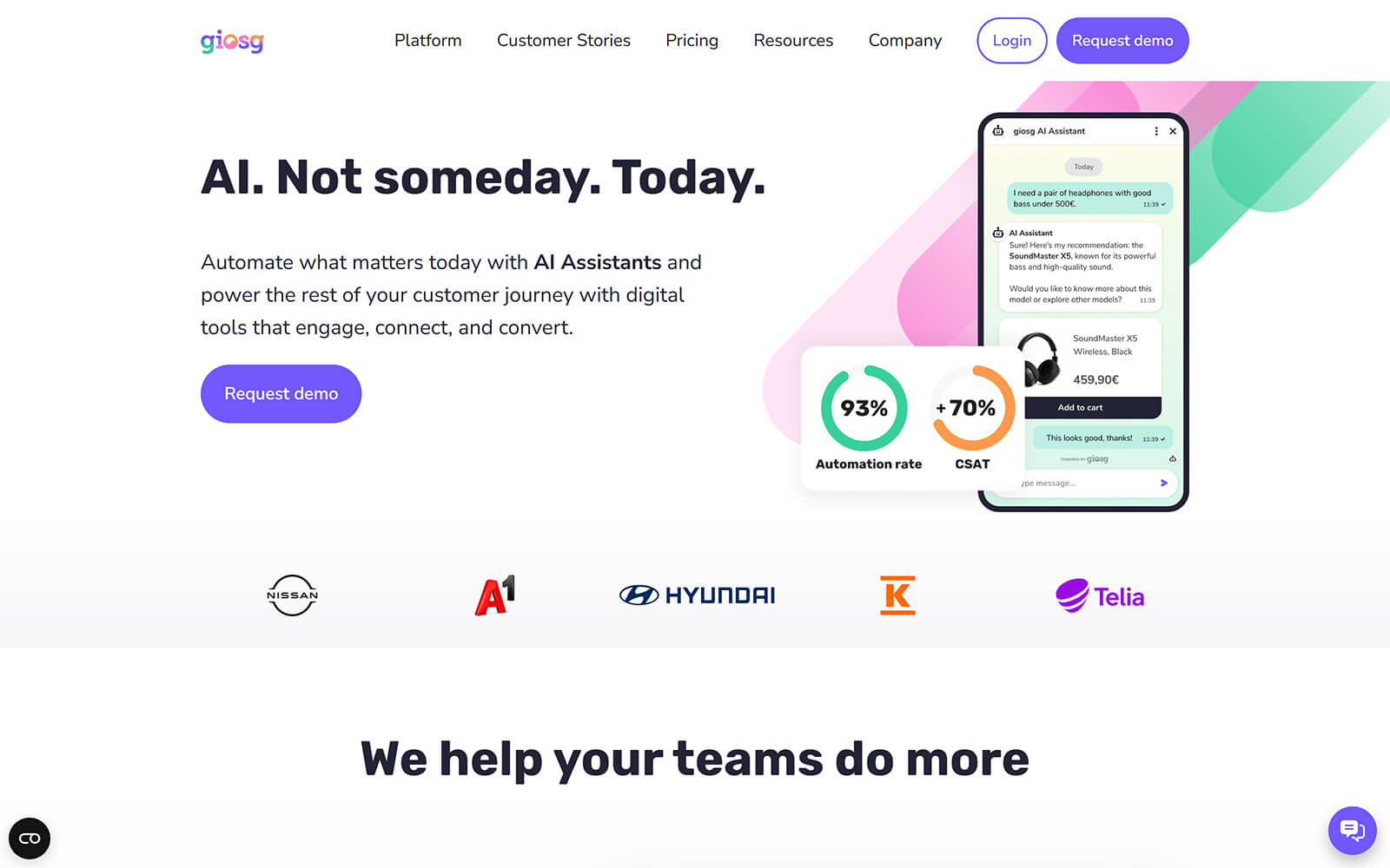The beautiful giosg.com website created with Act3 on the HubSpot CMS