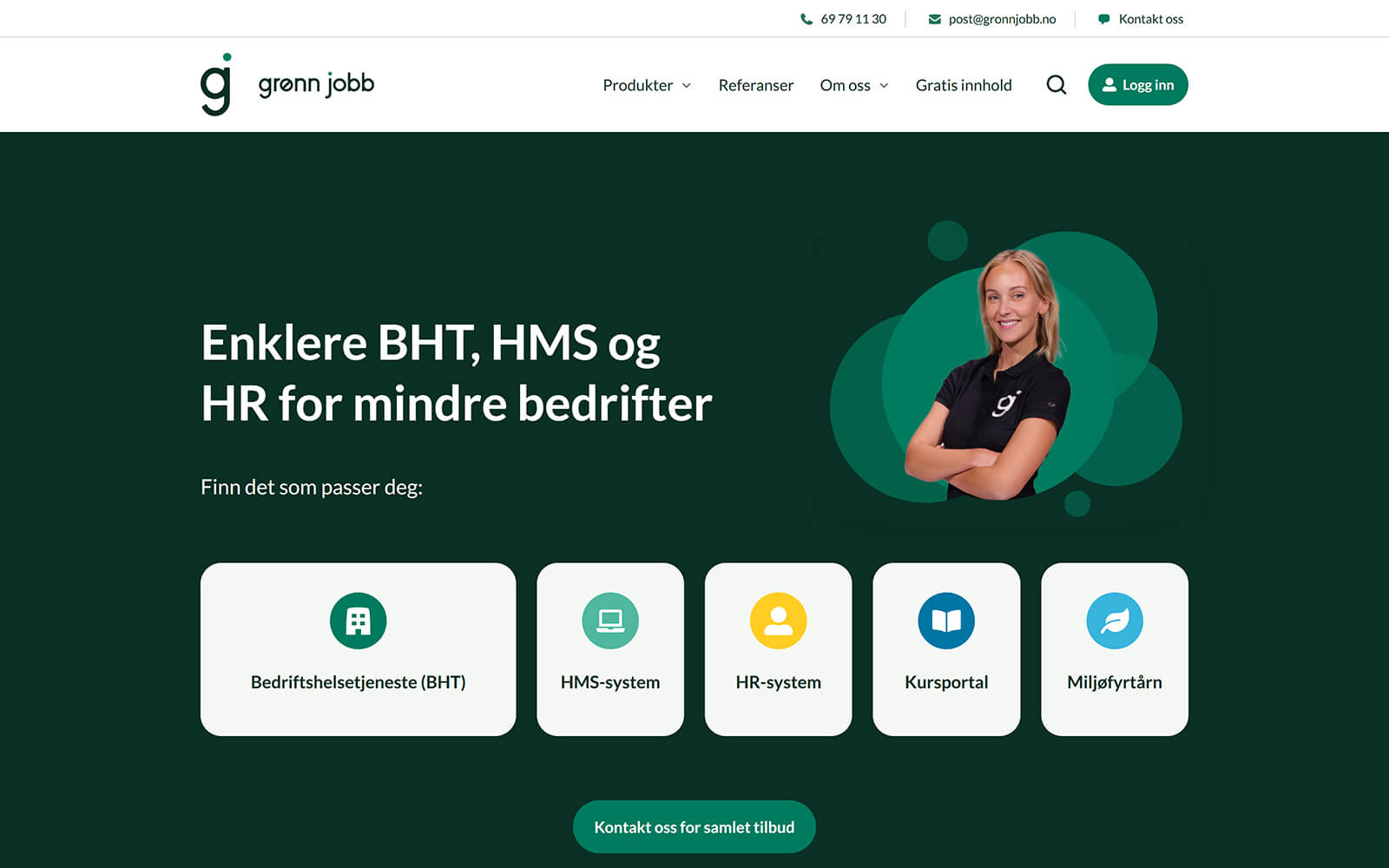 The beautiful gronnjobb.no website created with Act3 on the HubSpot CMS