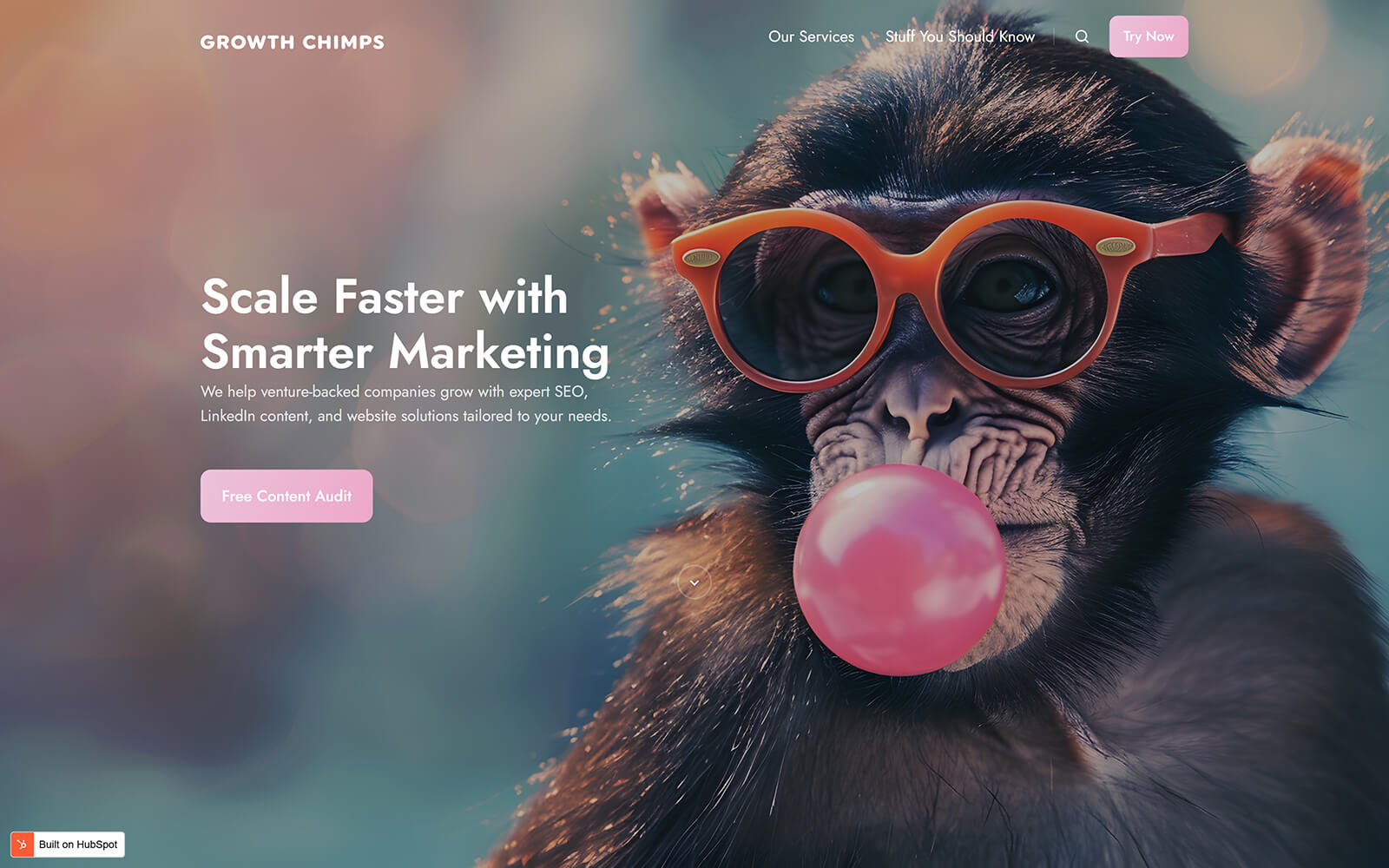 The beautiful growthchimps.com website created with Act3 on the HubSpot CMS