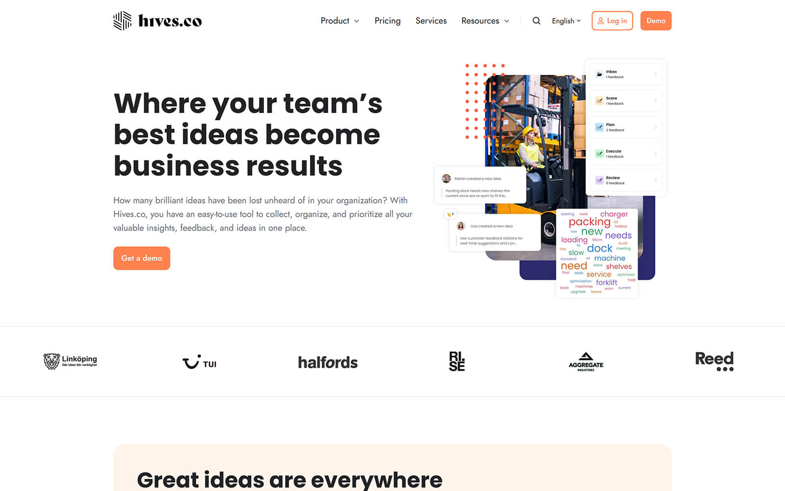 The beautiful hives.co website created with Act3 on the HubSpot CMS