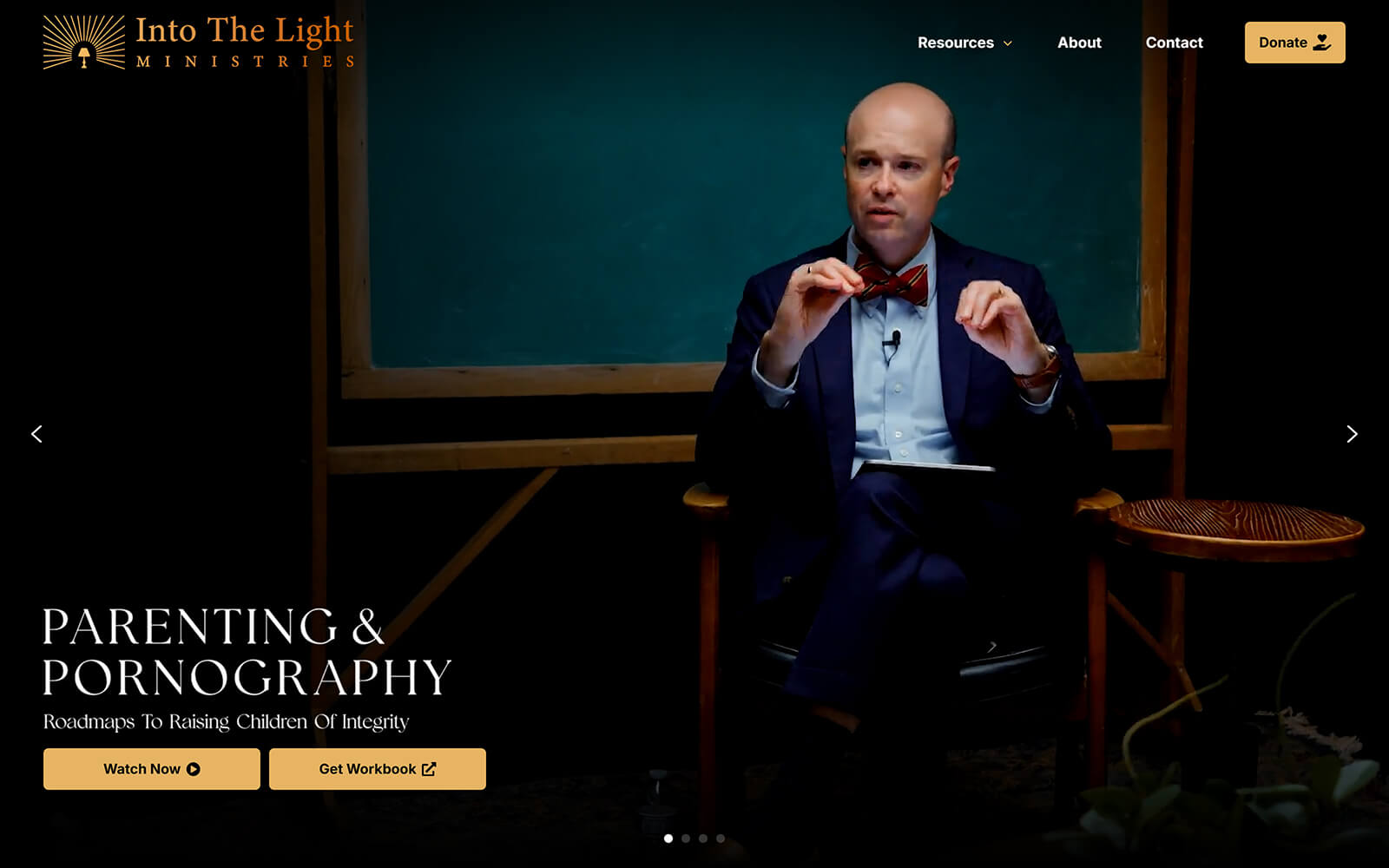 The beautiful intothelightministries.ca website created with Act3 on the HubSpot CMS