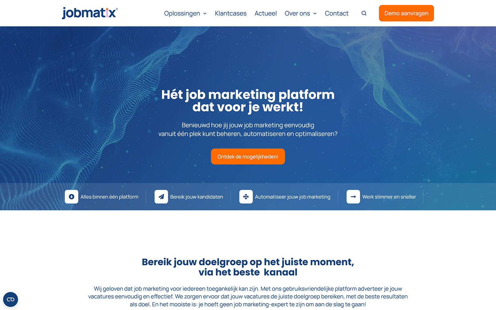 The beautiful jobmatix.com website created with Act3 on the HubSpot CMS