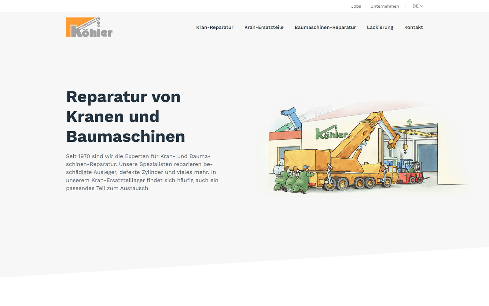 The beautiful k-kran.de website created with Act3 on the HubSpot CMS