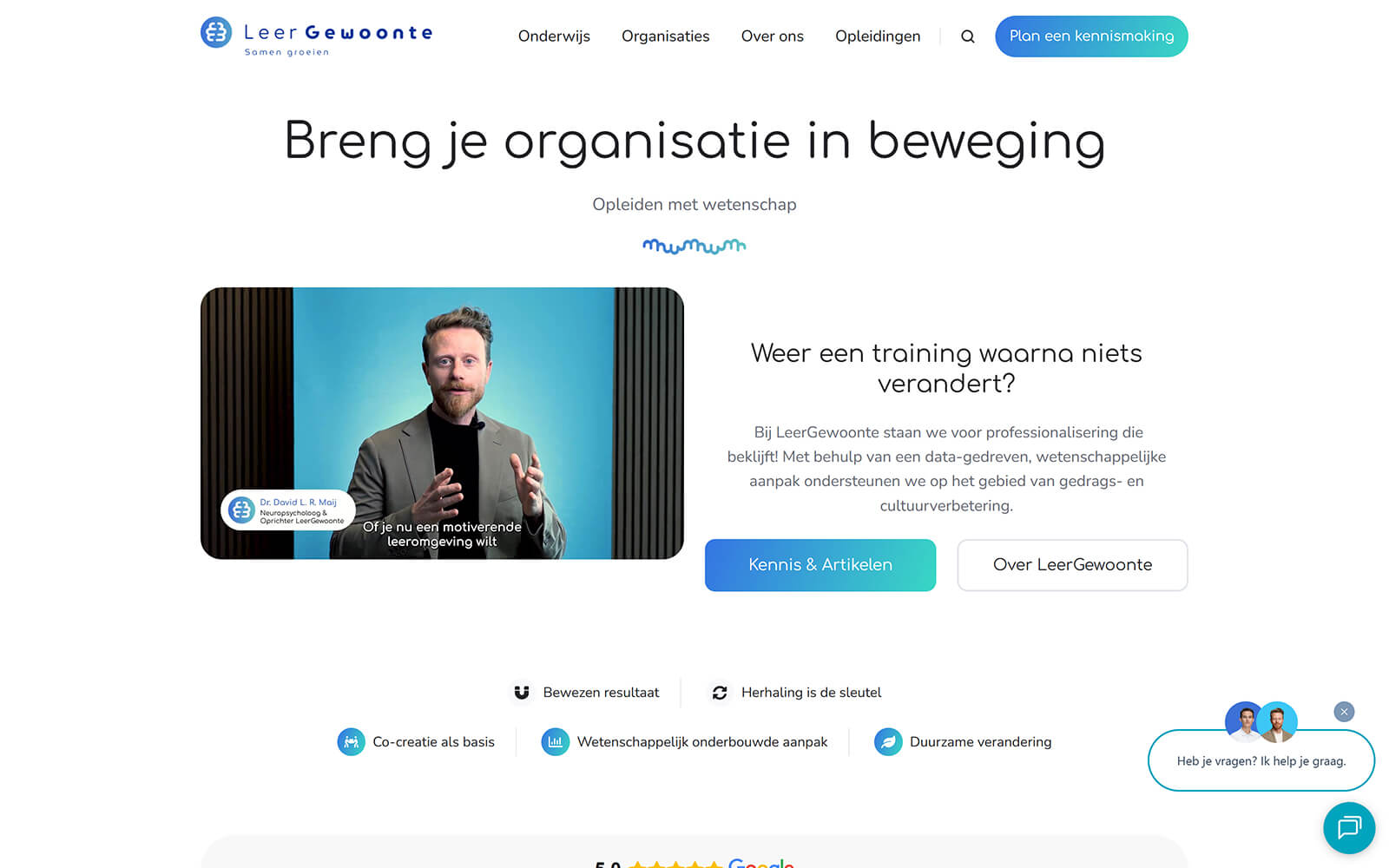 The beautiful leergewoonte.nl website created with Act3 on the HubSpot CMS