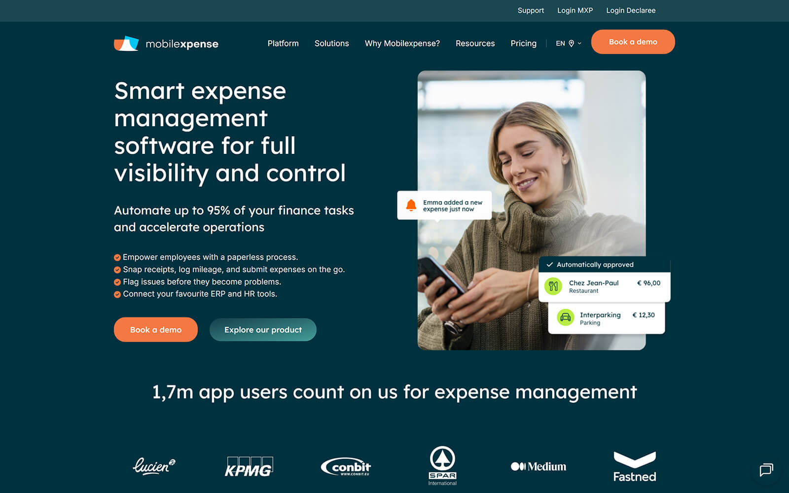 The beautiful mobilexpense.com website created with Act3 on the HubSpot CMS
