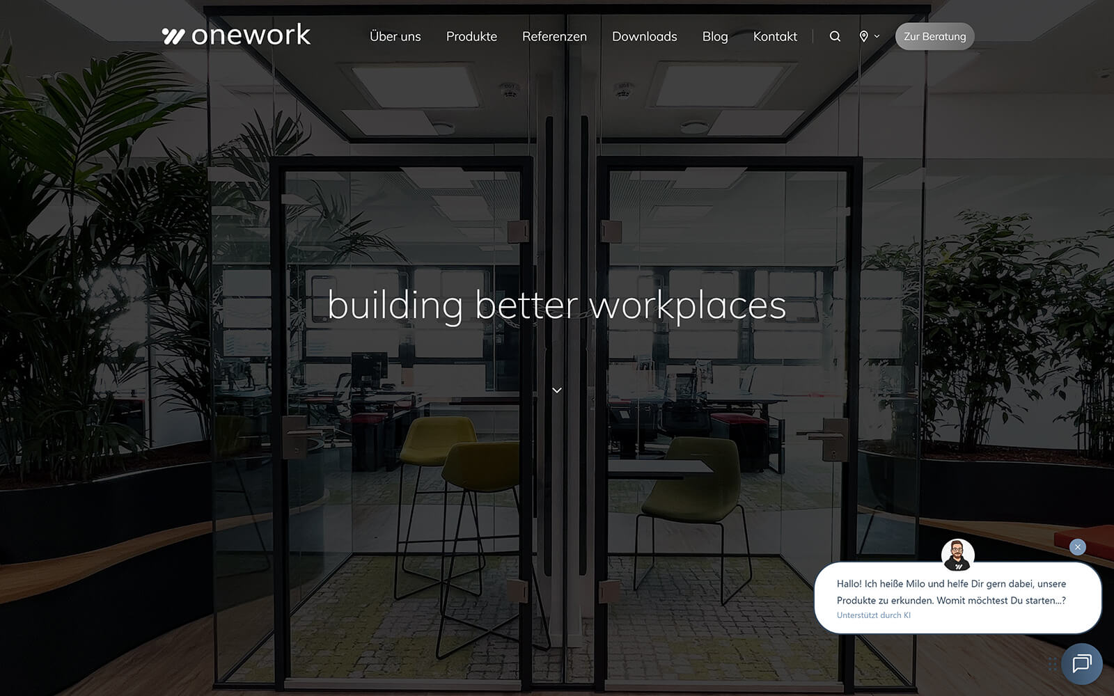 The beautiful onework.de website created with Act3 on the HubSpot CMS