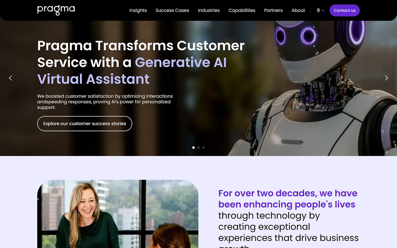 The beautiful pragma.co website created with Act3 on the HubSpot CMS
