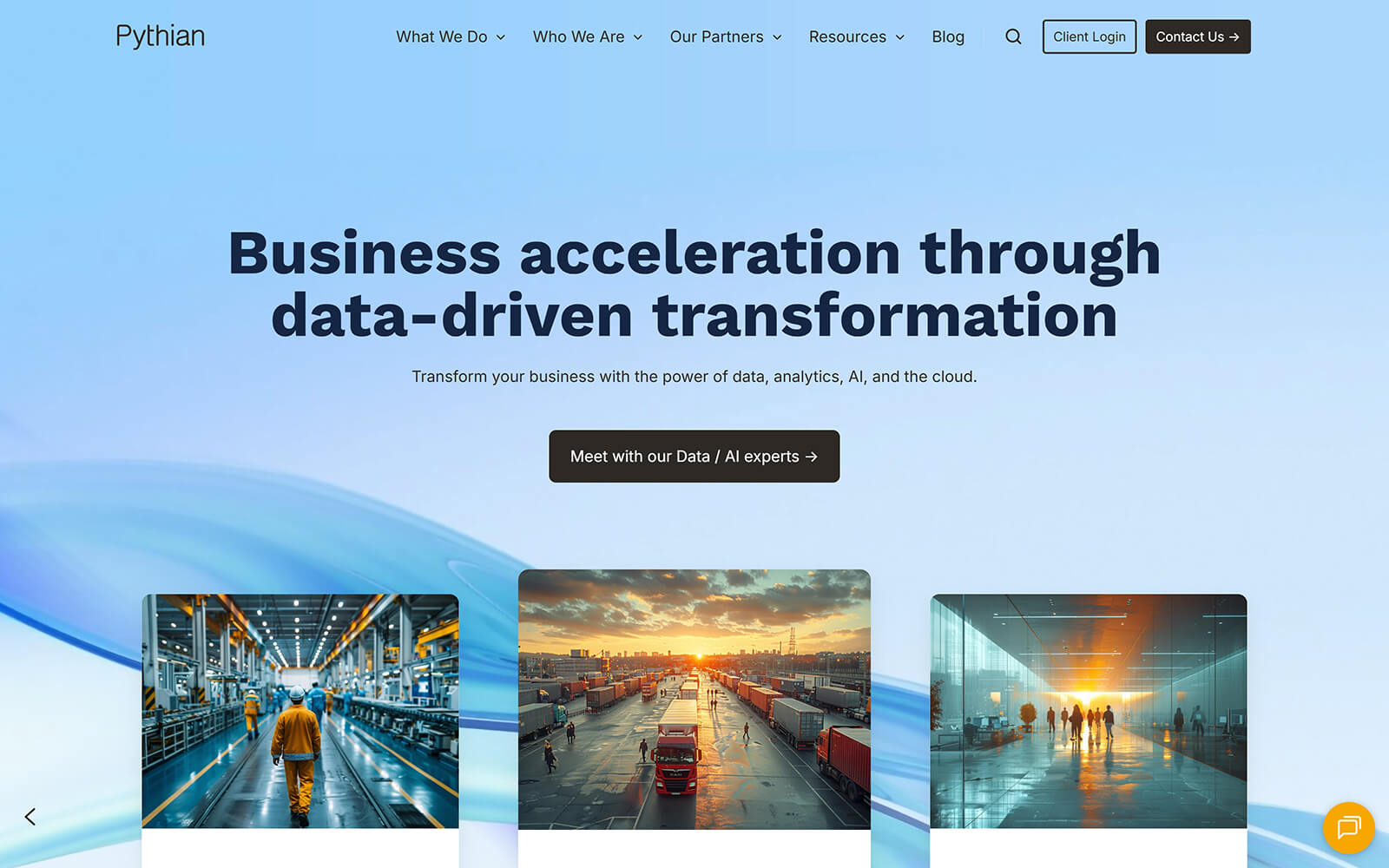 The beautiful pythian.com website created with Act3 on the HubSpot CMS