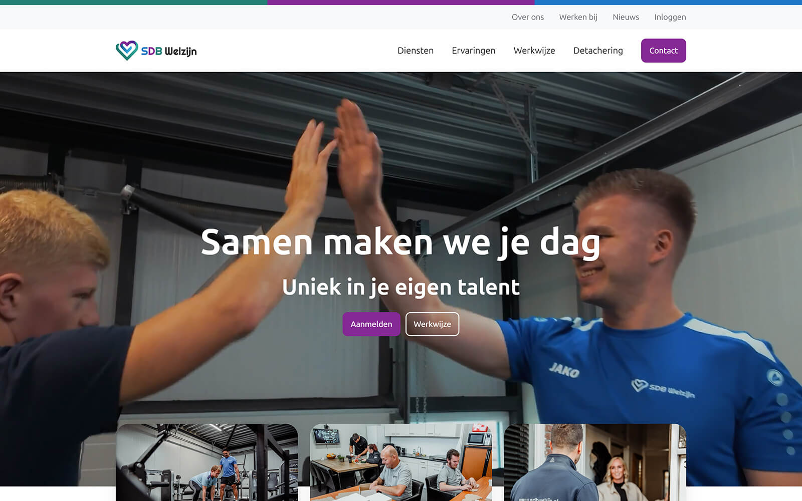 The beautiful sdbwelzijn.nl website created with Act3 on the HubSpot CMS