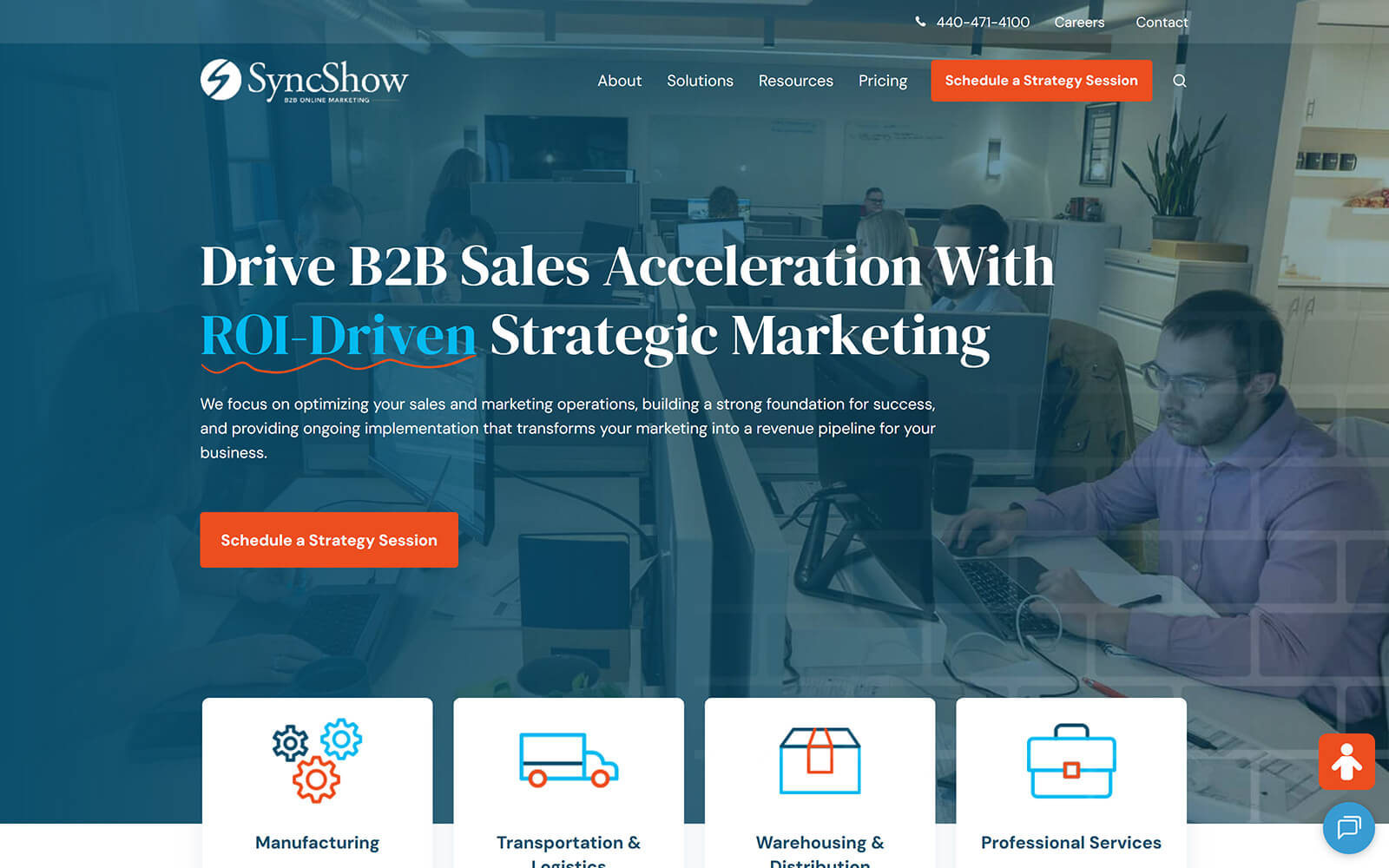 The beautiful syncshow.com website created with Act3 on the HubSpot CMS