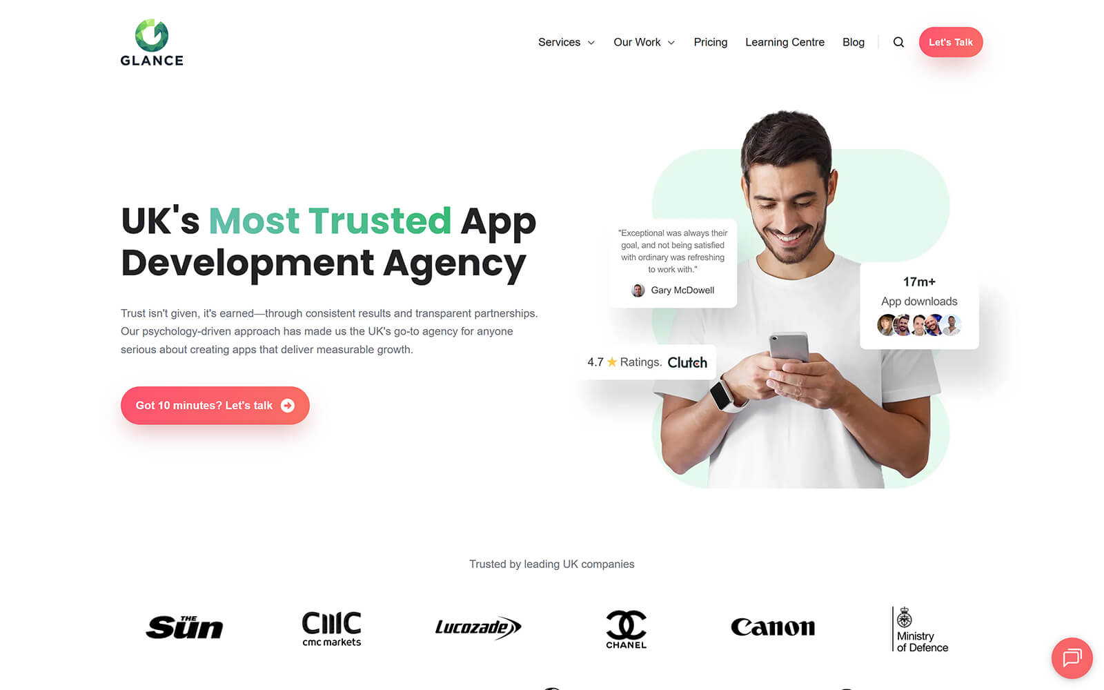 The beautiful thisisglance.com website created with Act3 on the HubSpot CMS