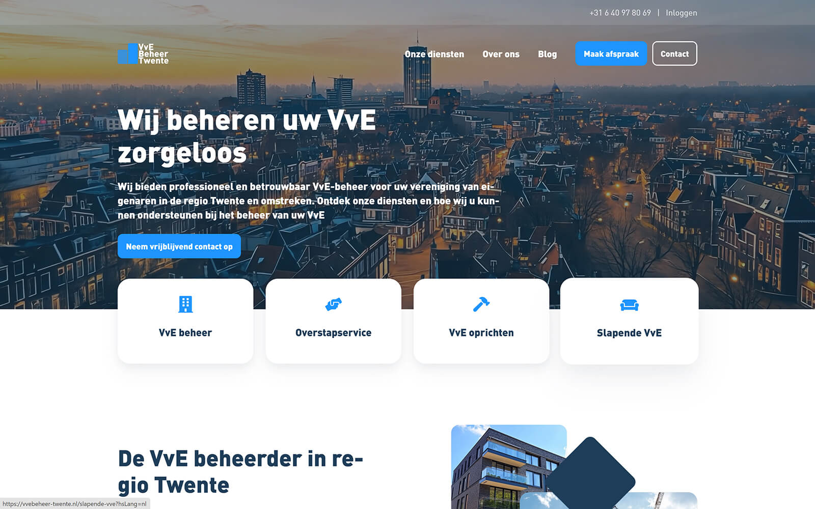 The beautiful vvebeheer-twente.nl website created with Act3 on the HubSpot CMS