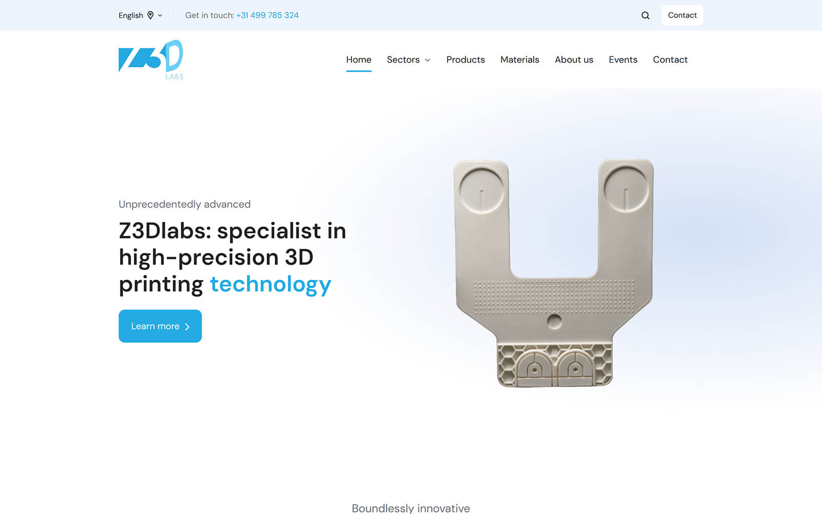 The beautiful z3dlabs.com website created with Act3 on the HubSpot CMS