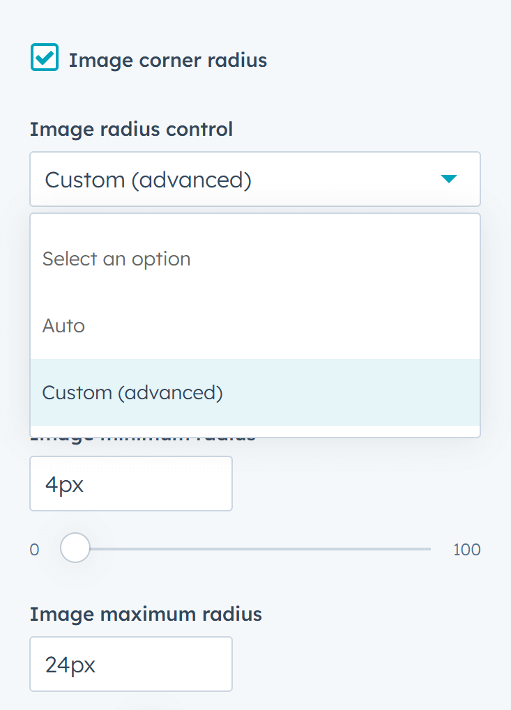 Act3 - Image module - Image radius control