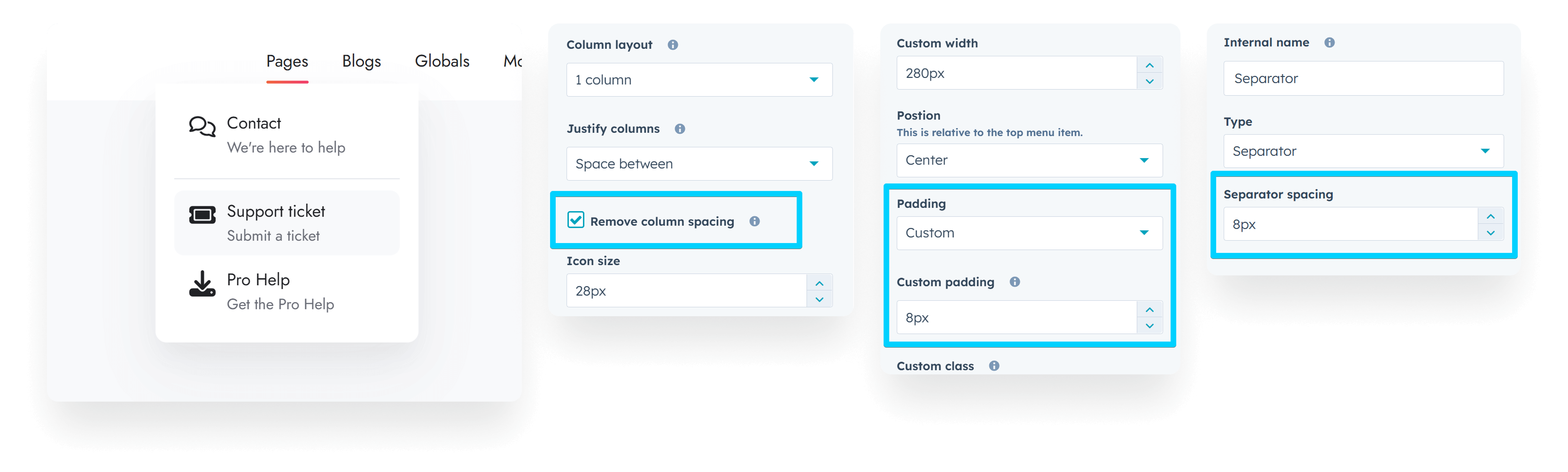 Nav - Mega menu - More options added