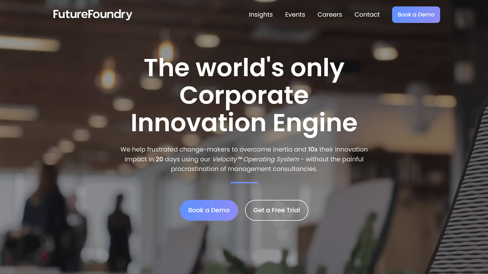The beautiful future-foundry.io website created with Act3 on the HubSpot CMS
