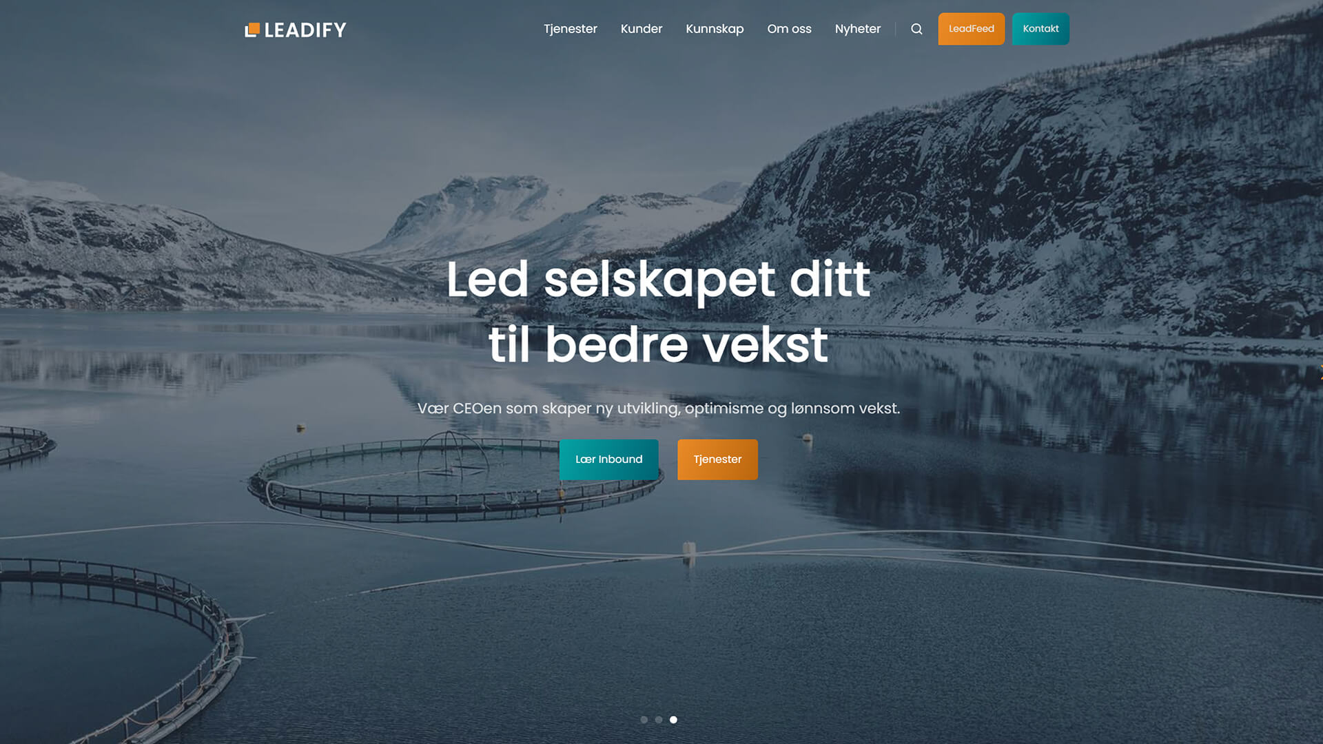 The beautiful leadify.no website created with Act3 on the HubSpot CMS